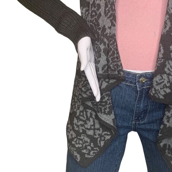 Silvia Novelli Noba Open Cardigan Size Small Fine Knit Floral Merino Woo… - Picture 3 of 12